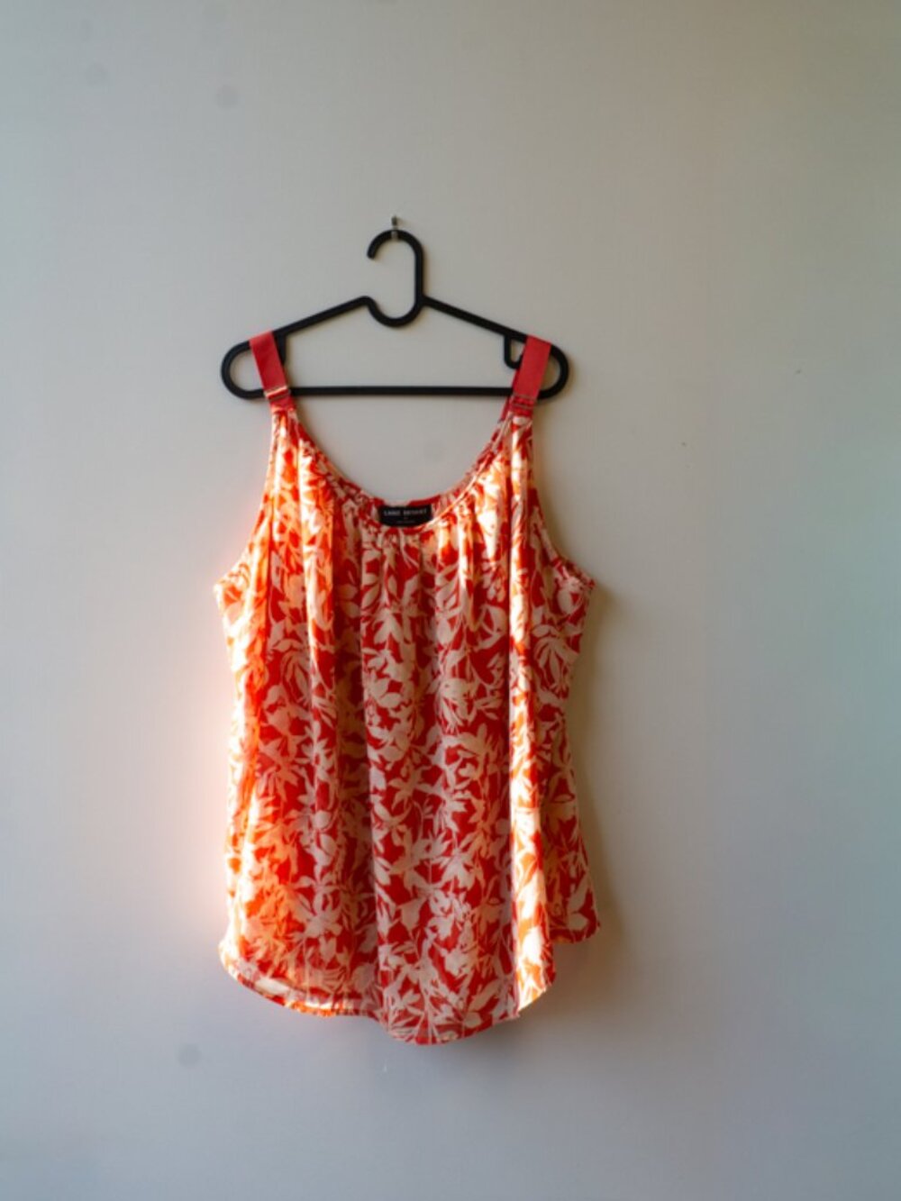 Lane Bryant Red Floral Flowy Summer Top 24 Cami